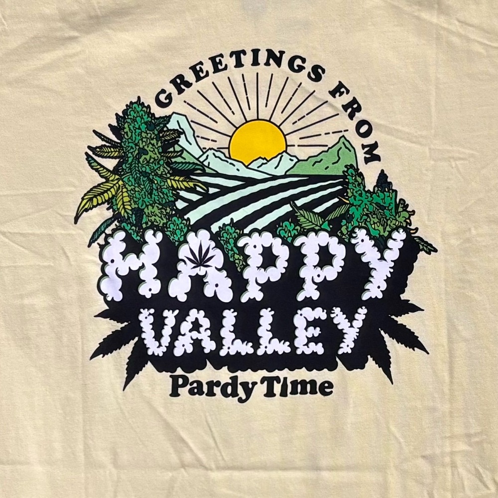 Pardy Time “Happy Valley” Graphic T‑Shirt, Size: 2XL, NWOT